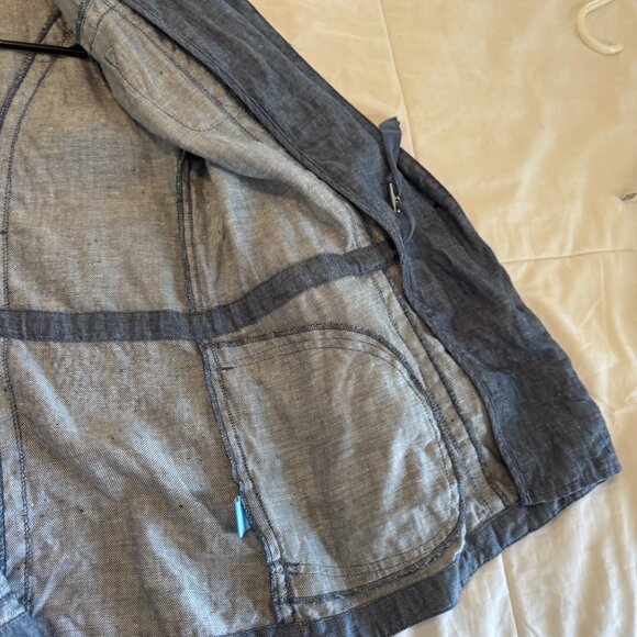 J. McLaughlin Linen Denim Color Shirt Jacket - Picture 7 of 10